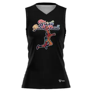 Peto sencillo Baloncesto Femenino "Street Basketball" negro