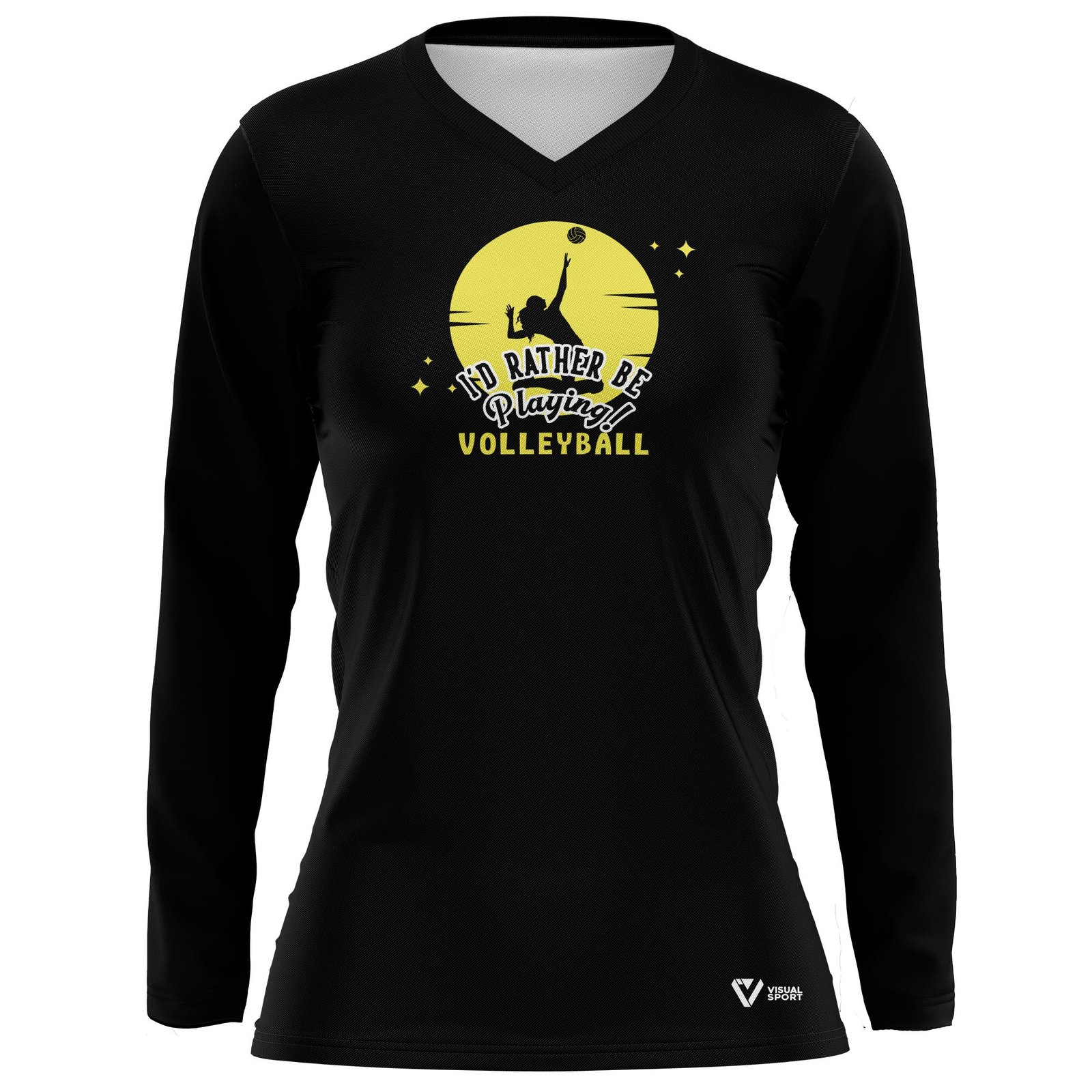 Camibuzo Voleibol "I'd Rather be playing" femenino negro