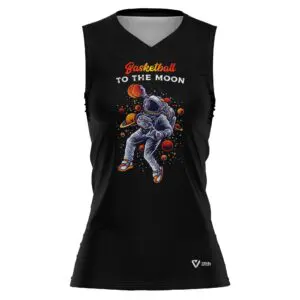 Peto sencillo Baloncesto "To the moon" Femenino negro 2