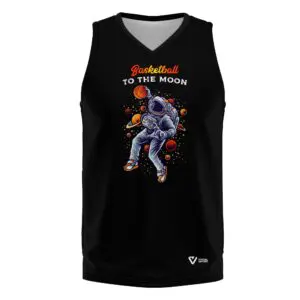 Peto sencillo Baloncesto masculino "To the Moon" negro